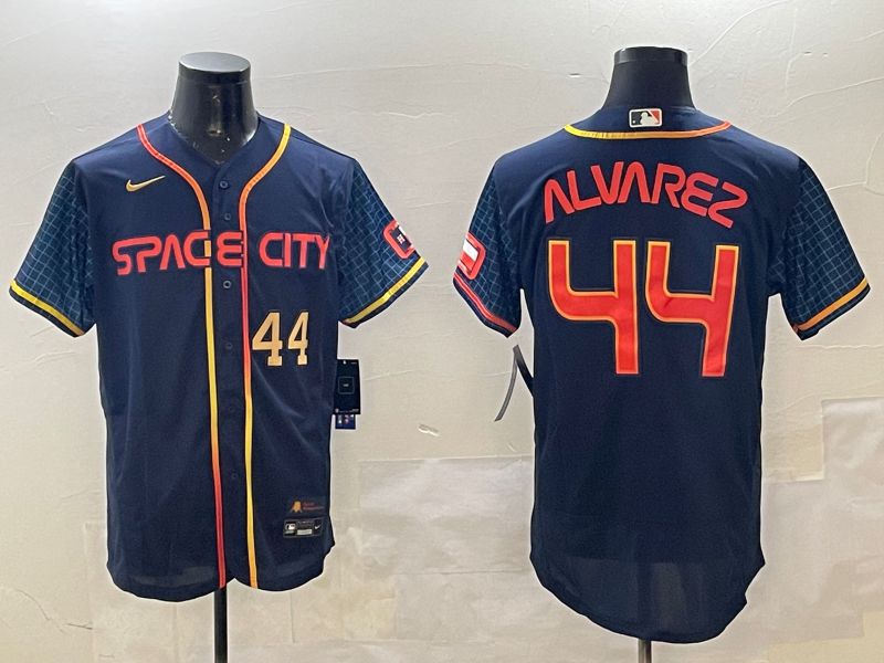 Men Houston Astros #44 Alvarez Blue City Edition Elite 2025 Nike MLB Jersey style 3